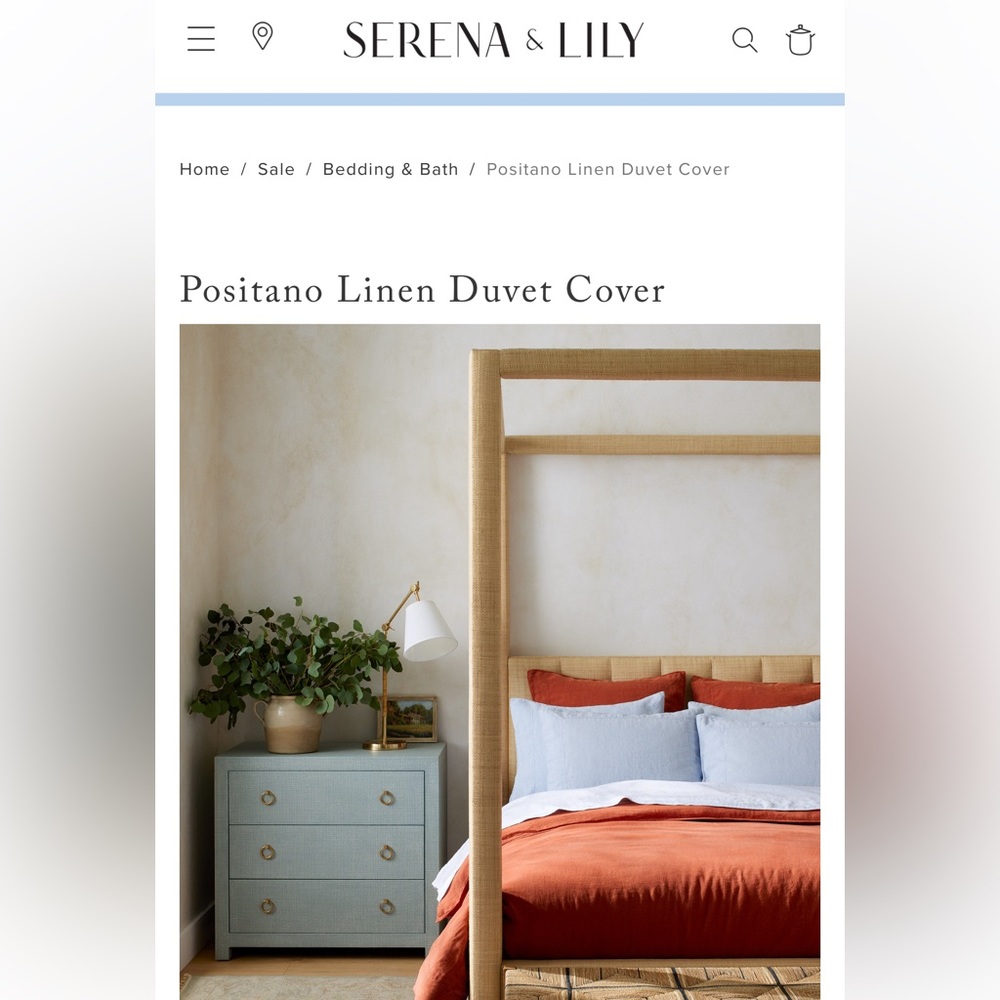 Serena and Lily Linen King Duvet - Positano Linen Duvet